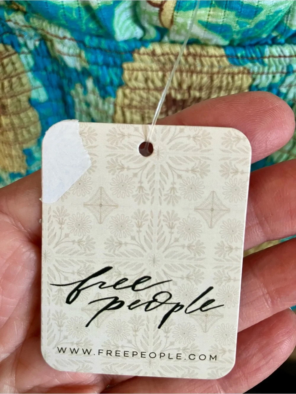 Free People Blue and Cream Floral Maxi Dress